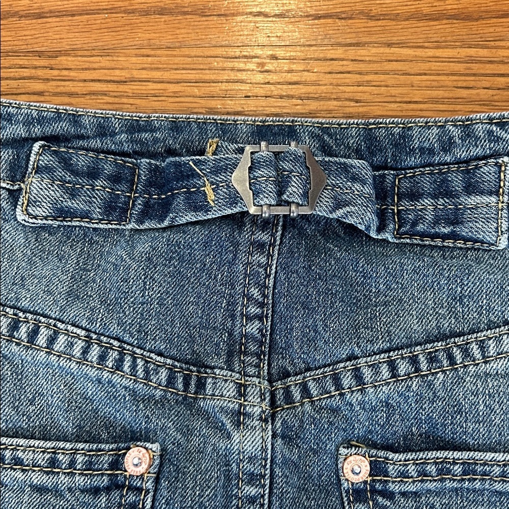 We The Free Denim Skirt Women’s 25 Blue Frayed Mini Distressed Festival - Picture 8 of 11